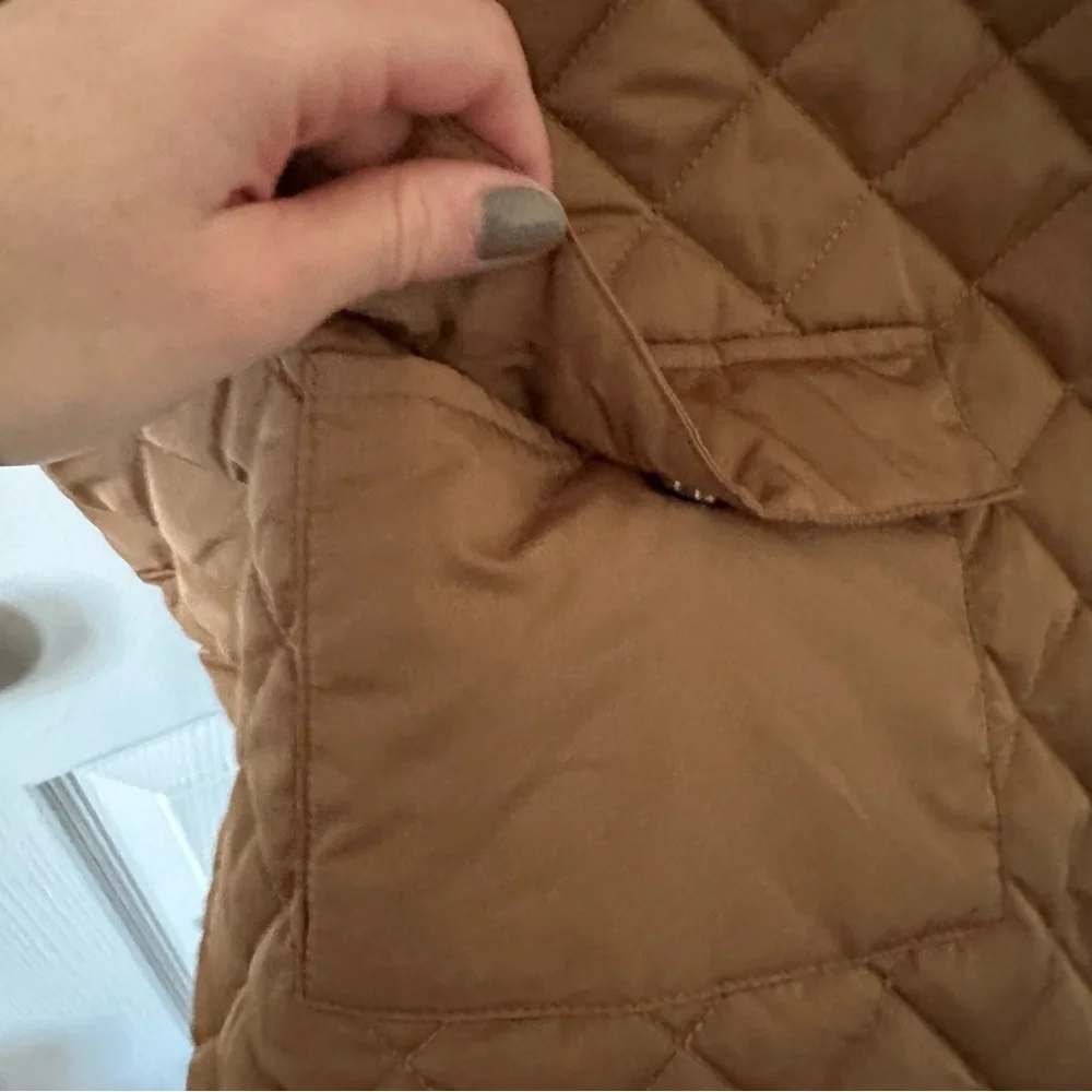 Quilted Dog Coat in Tan and Cream